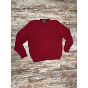 Mens Polo Ralph Lauren Pima Cotton Knit Crew Neck Sweater Size XXL Red